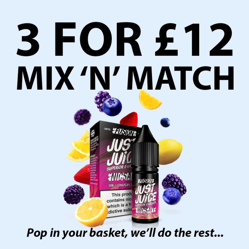 3 for £12 mix and match e-liquid UK