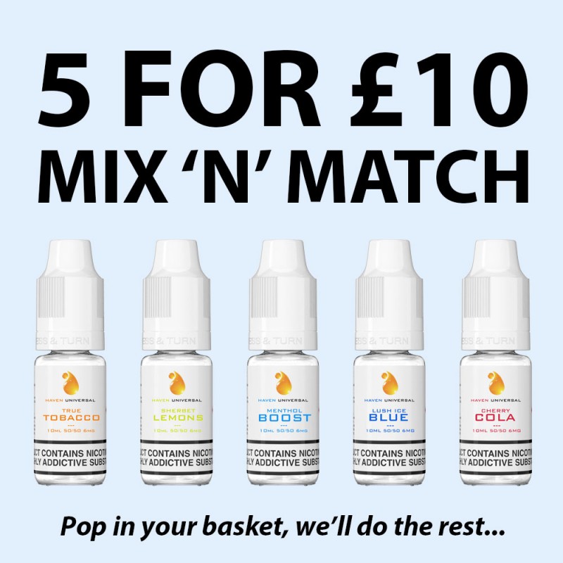 5 for 10 mix and match e-liquid UK